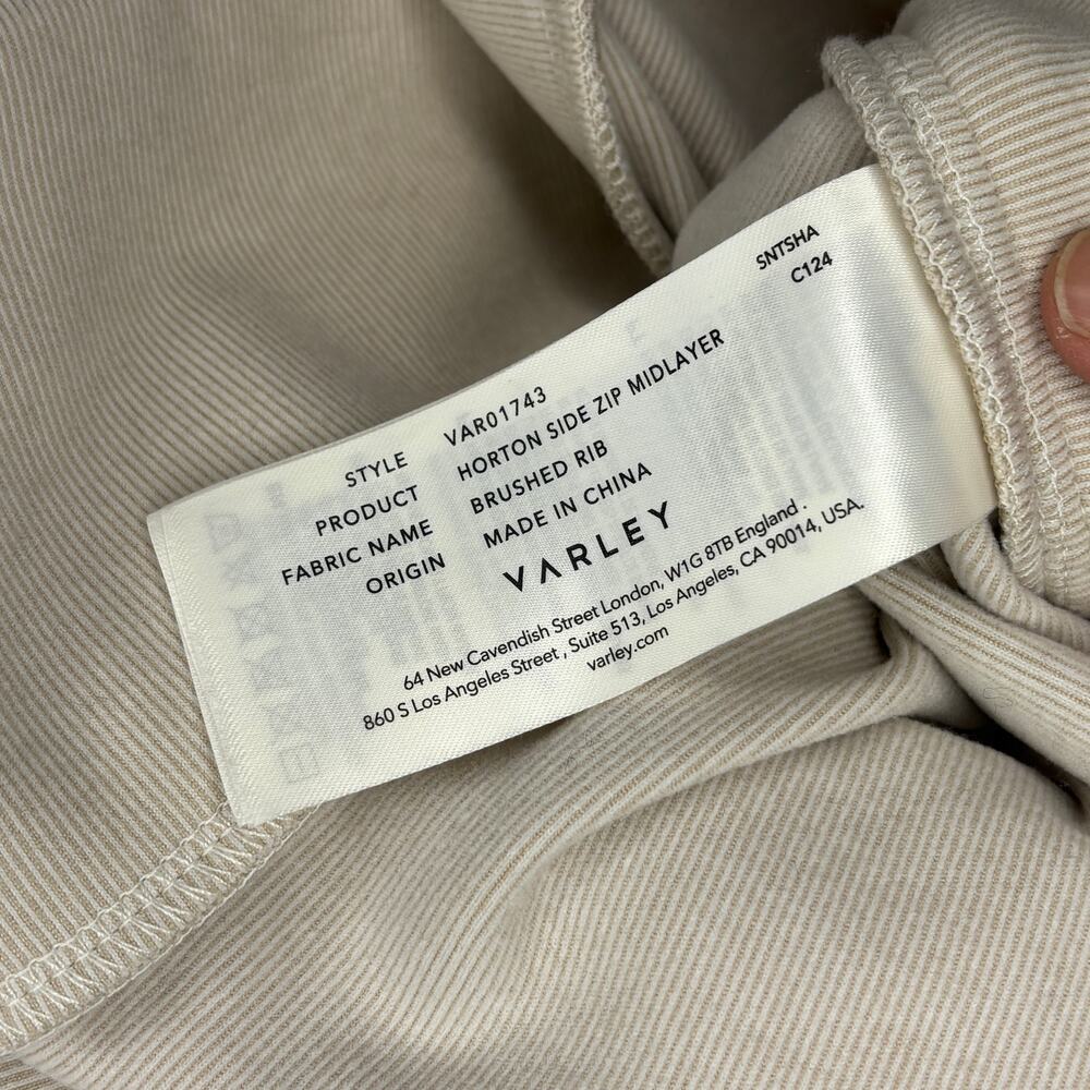 Varley Horton Side Zip Sweatshirt Light Tan Size Medium - Picture 13 of 14
